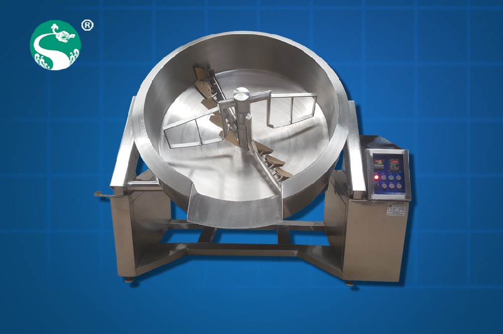 Bidirectional hydraulic stirring pot for lotus paste (Steam)